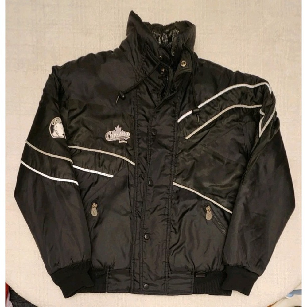 Vintage Choko Bear Snowmobile‎ Jacket Size Small Vintage Fleece Lined Black
